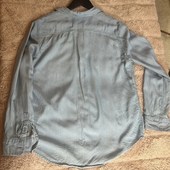 Chaps Lyocell striped denim style button down - Picture 8 of 9